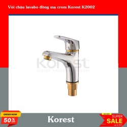 Vòi chậu lavabo đồng mạ crom Korest K2002
