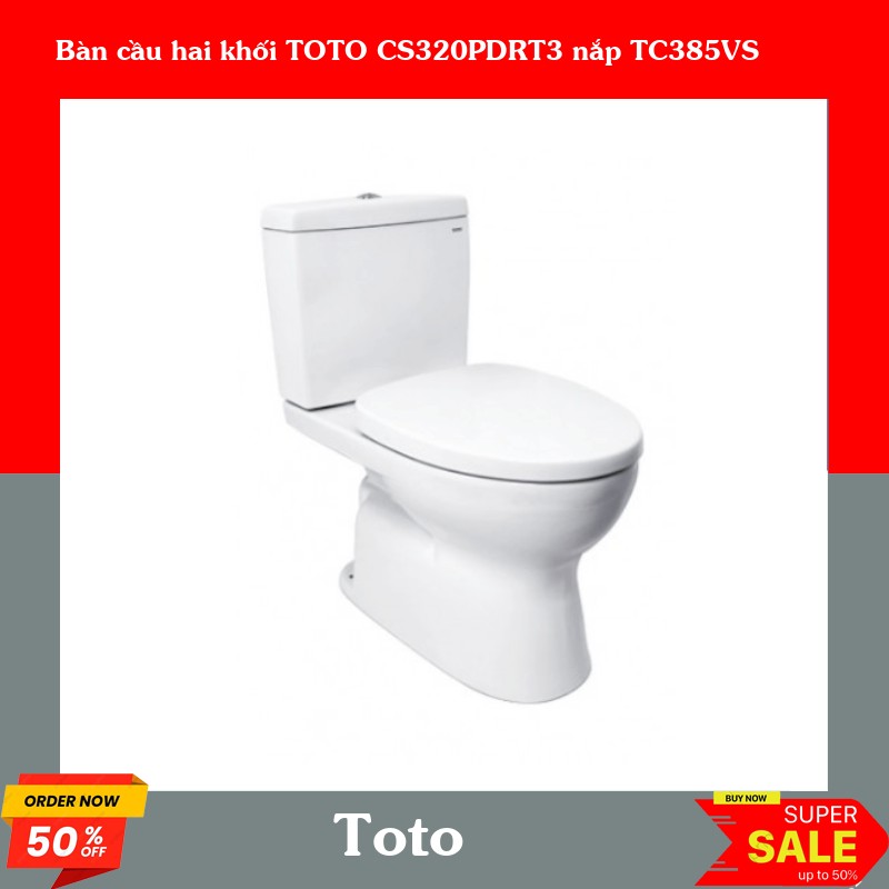 Bàn cầu hai khối TOTO CS320PDRT3 nắp TC385VS