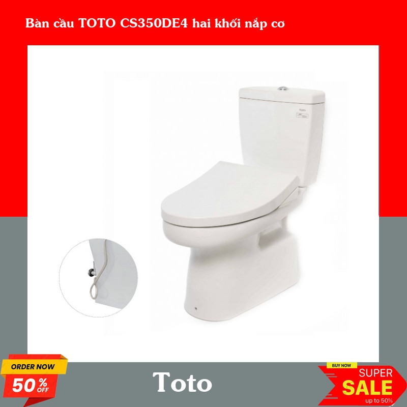 Bàn cầu TOTO CS350DE4 hai khối nắp cơ