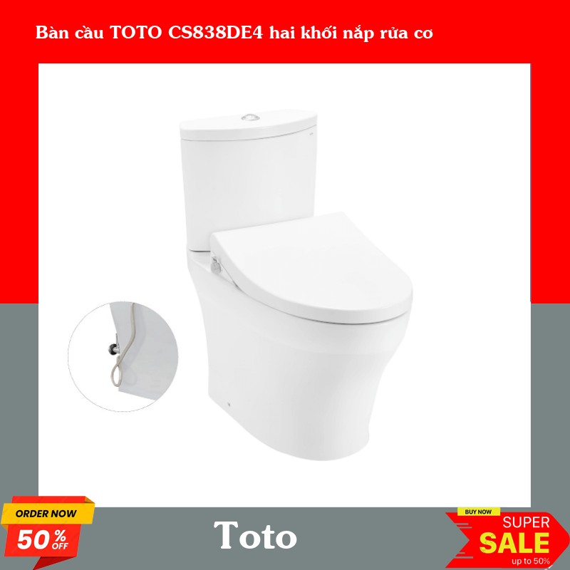 Bàn cầu TOTO CS838DE4 hai khối nắp rửa cơ