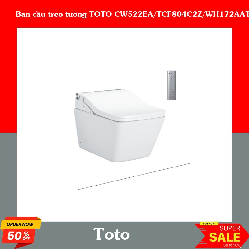 Bàn cầu treo tường TOTO CW522EA/TCF804C2Z/WH172AAT nắp rửa điện tử WASHLET