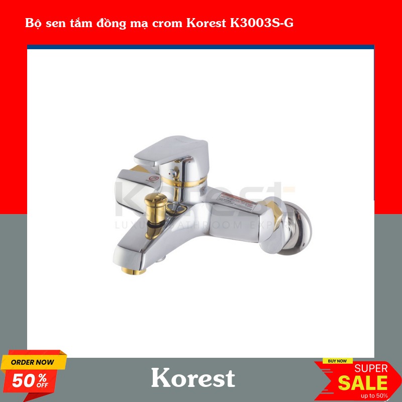 Bộ sen tắm đồng mạ crom Korest K3003S-G