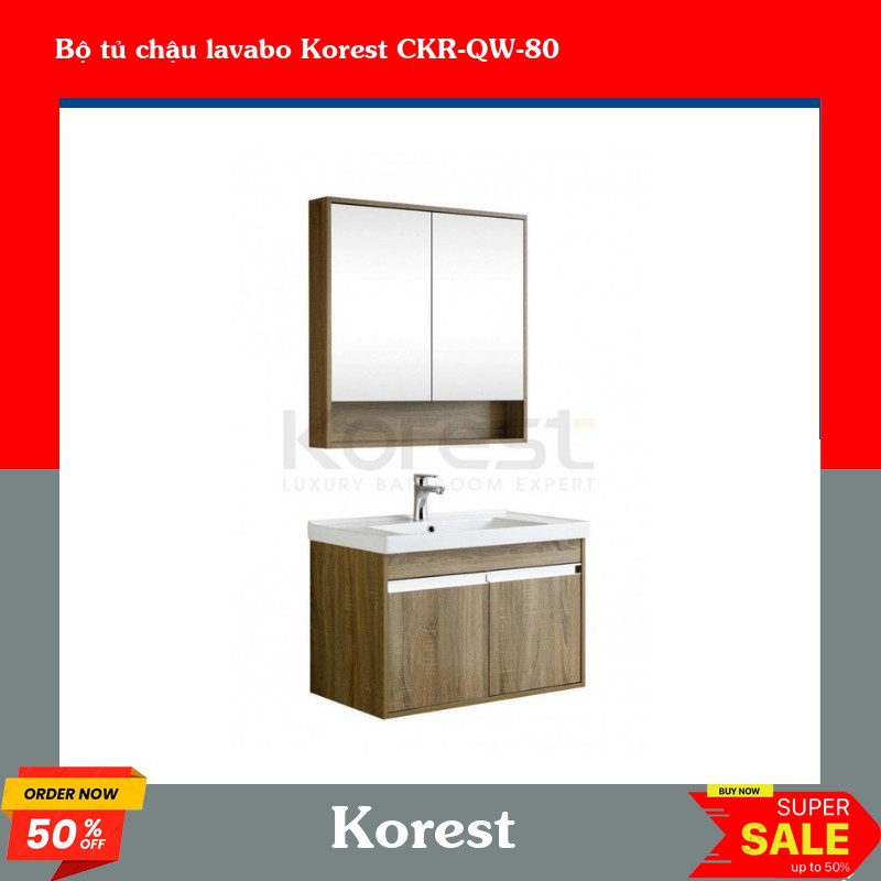 Bộ tủ chậu lavabo Korest CKR-QW-80