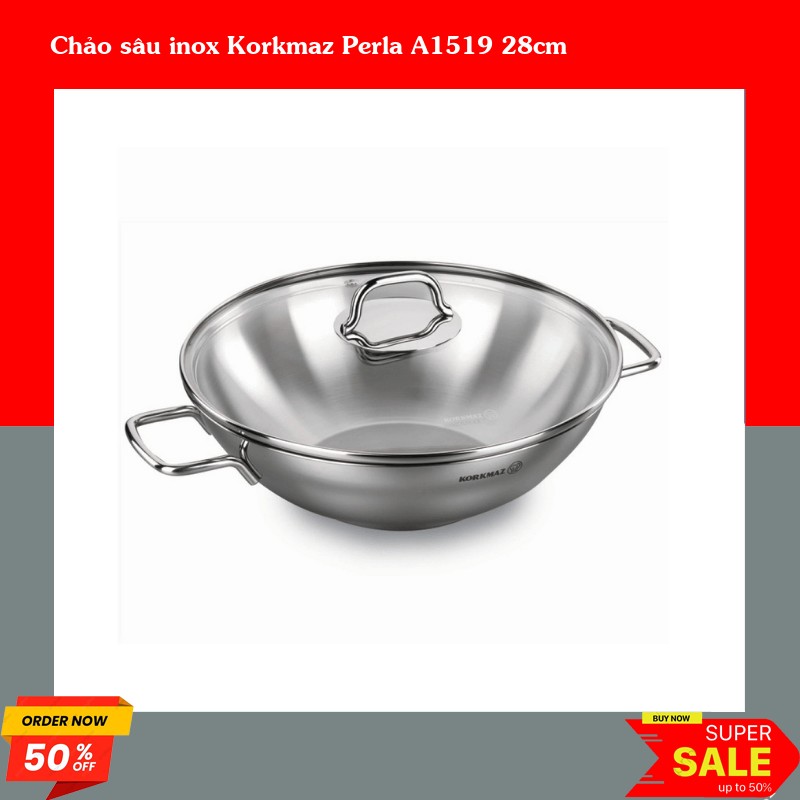 Chảo sâu inox Korkmaz Perla A1519 28cm