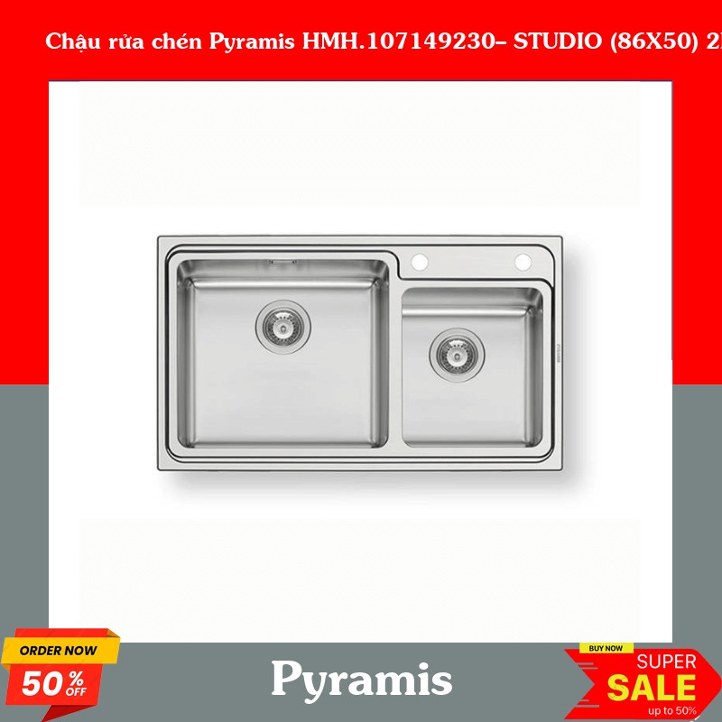 Chậu rửa chén Pyramis HMH.107149230– STUDIO (86X50) 2B