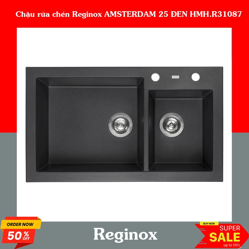 Chậu rửa chén Reginox AMSTERDAM 25 ĐEN HMH.R31087