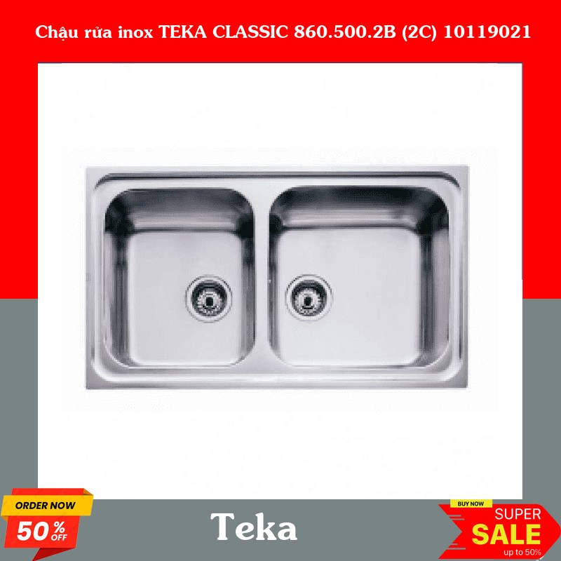 Chậu rửa inox TEKA CLASSIC 860.500.2B (2C) 10119021