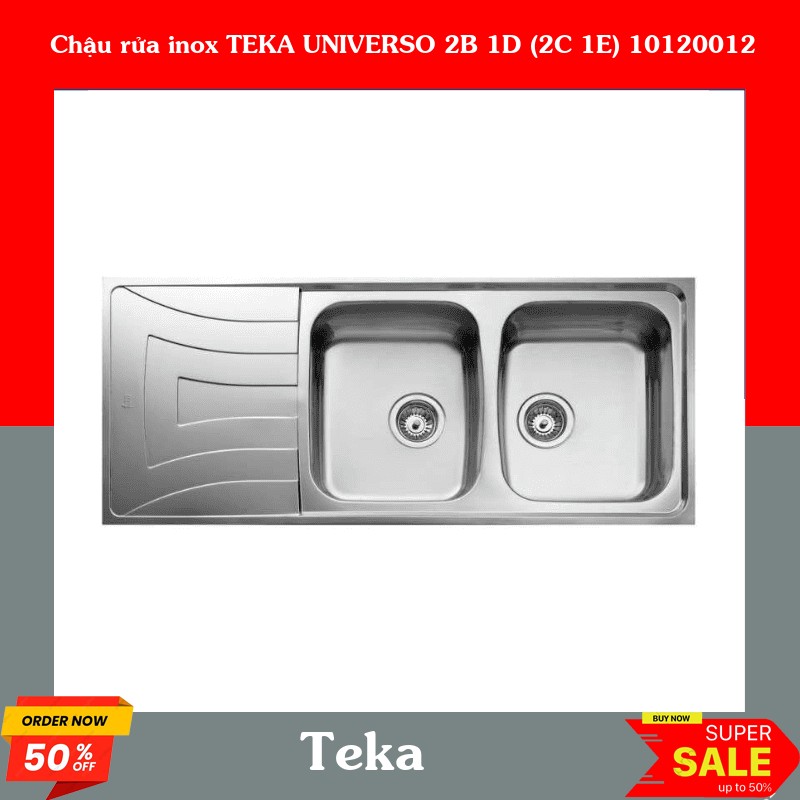 Chậu rửa inox TEKA UNIVERSO 2B 1D (2C 1E) 10120012