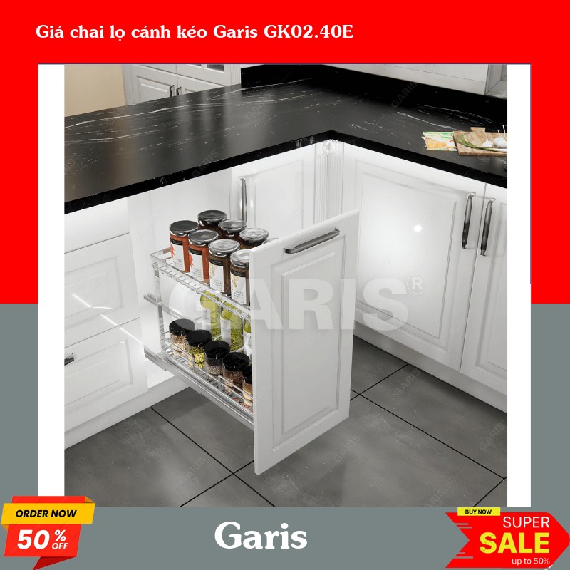 Giá chai lọ cánh kéo Garis GK02.40E