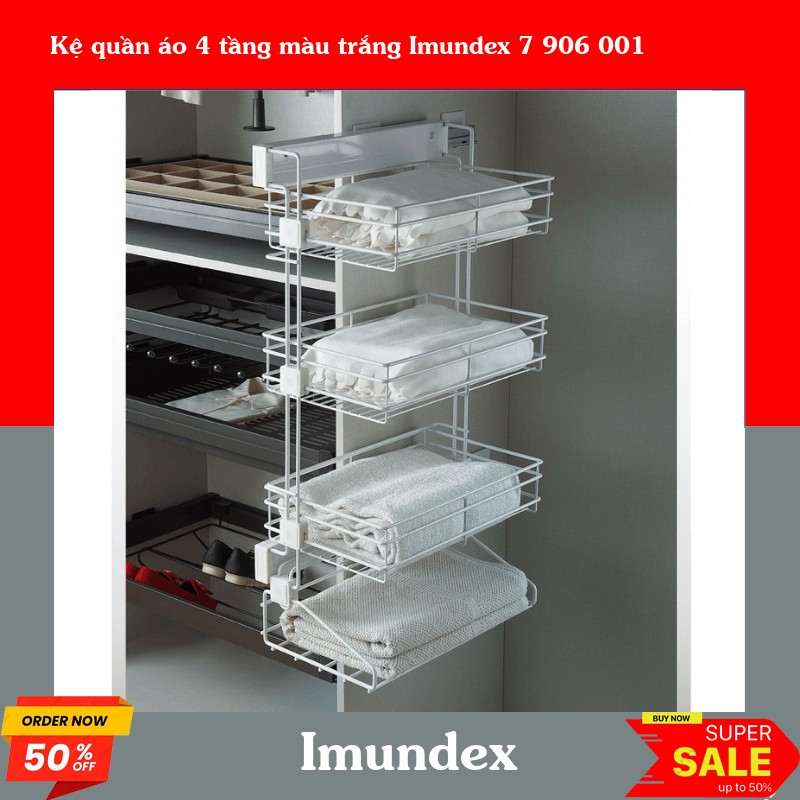 Kệ quần áo 4 tầng màu trắng Imundex 7 906 001