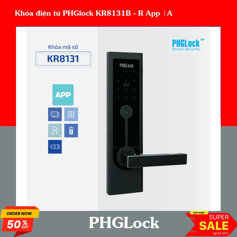 Khóa điện tử PHGlock KR8131B - R App |A