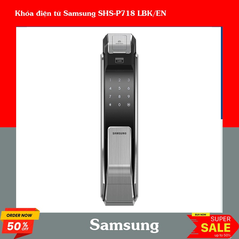 Khóa điện tử Samsung SHS-P718 LBK/EN