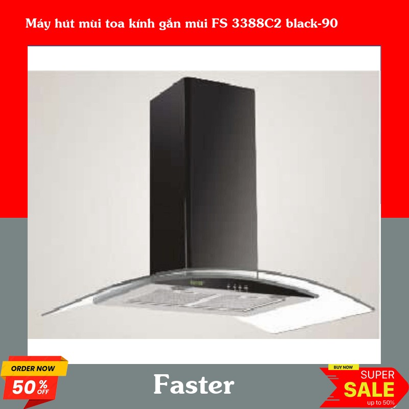 Máy hút mùi toa kính gắn mùi FS 3388C2 black-90