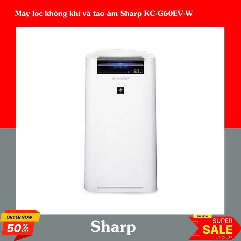 Máy lọc không khí và tạo ẩm Sharp KC-G60EV-W