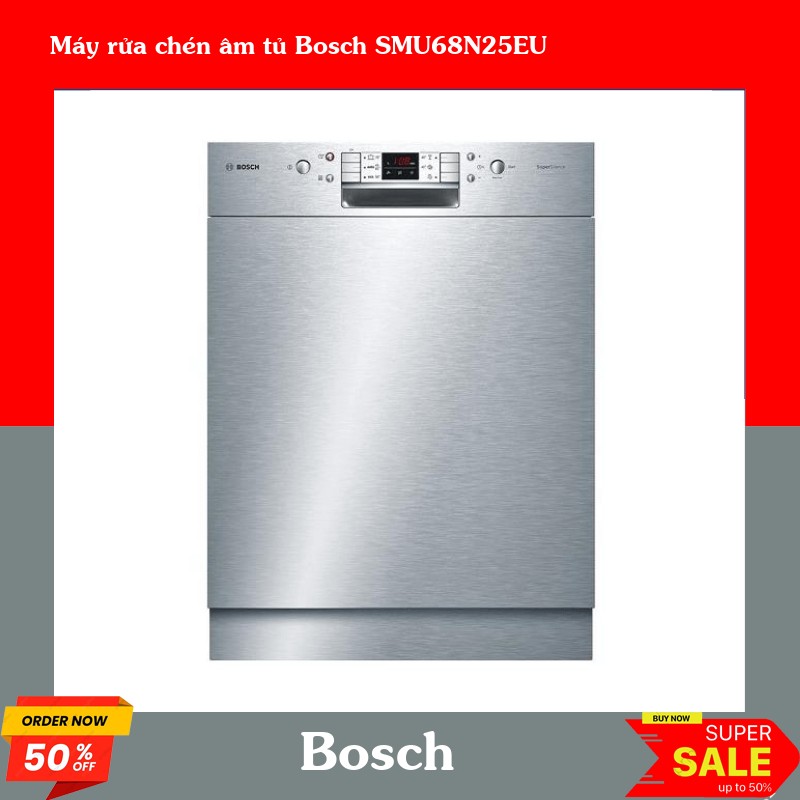 Máy rửa chén âm tủ Bosch SMU68N25EU