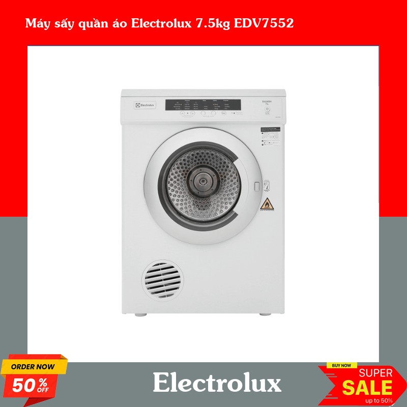 Máy sấy quần áo Electrolux 7.5kg EDV7552