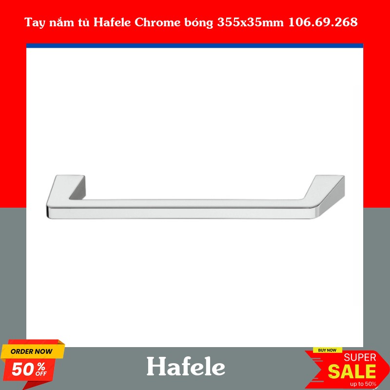 Tay nắm tủ Hafele Chrome bóng 355x35mm 106.69.268