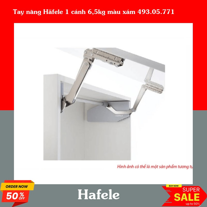 Tay nâng Häfele 1 cánh 6,5kg màu xám 493.05.771