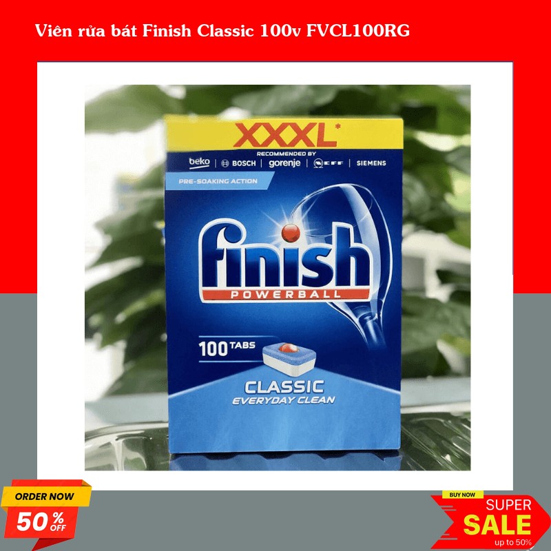 Viên rửa bát Finish Classic 100v FVCL100RG
